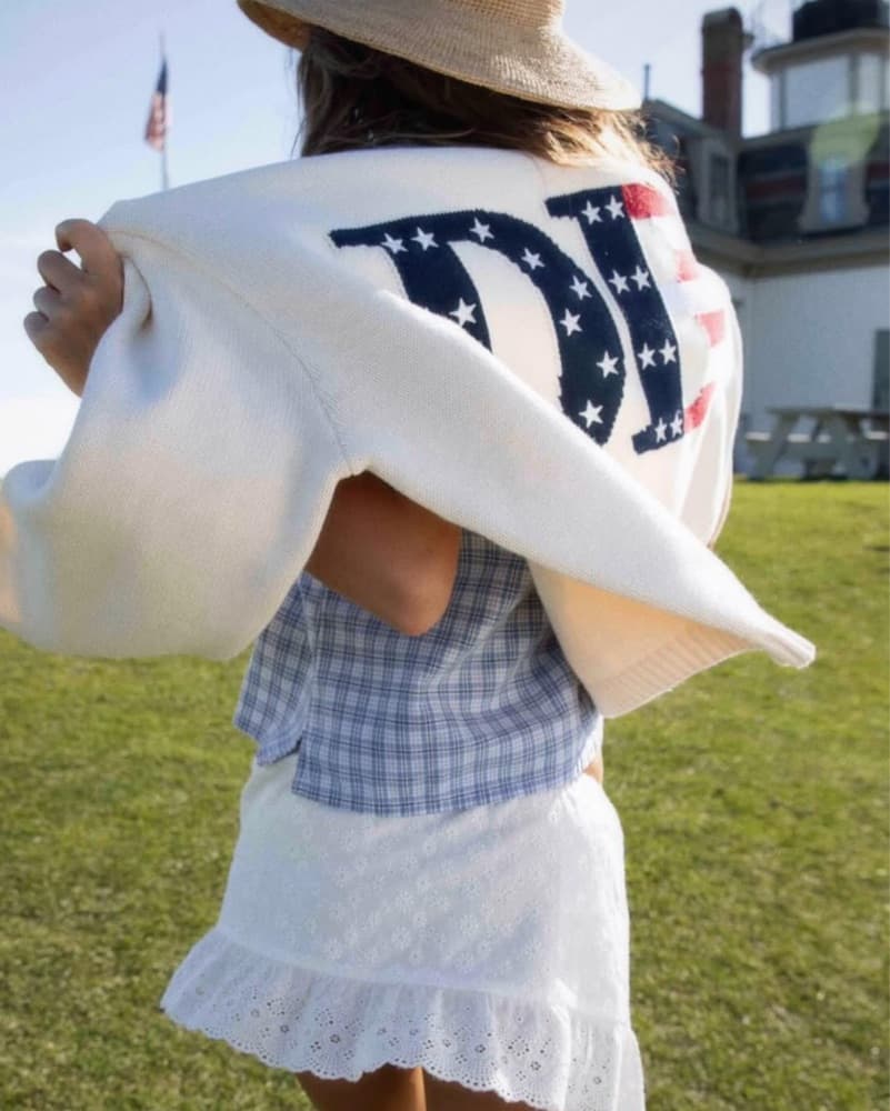 Cream Patriotic Flag Knit Sweater - Image 5