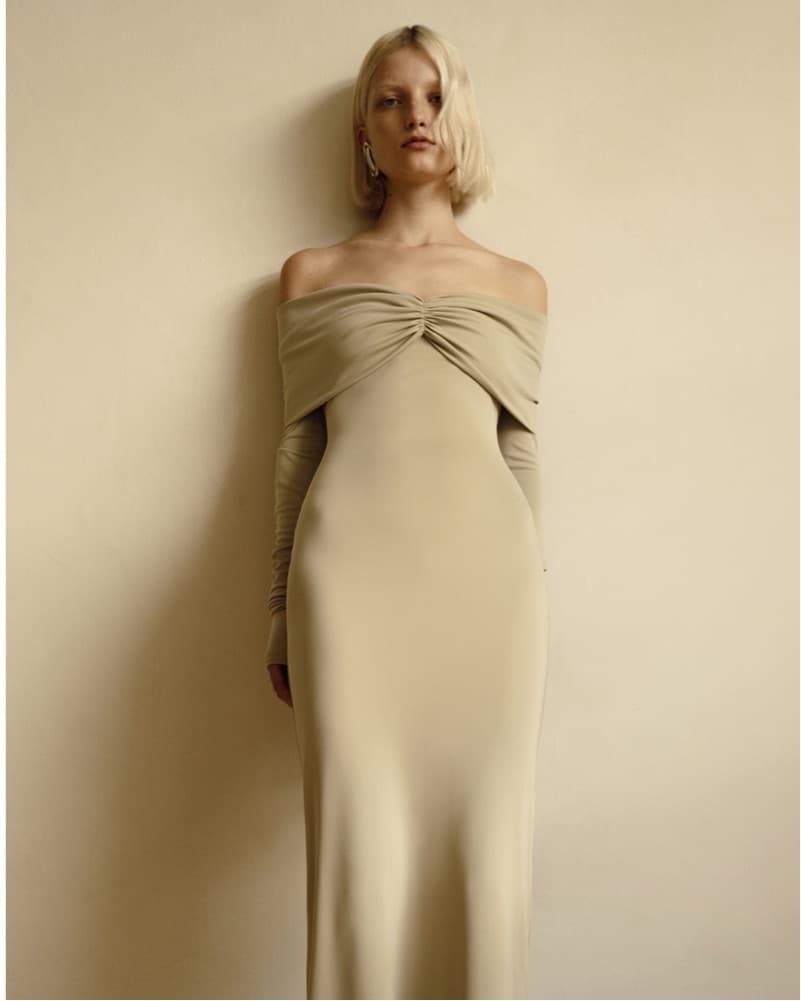Helsa Matte Jersey Off Shoulder Dress - Image 1