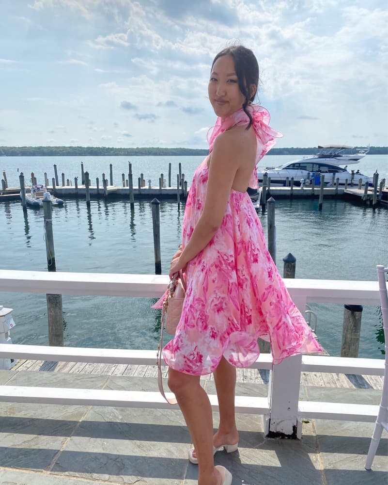 Mandira Wirk Floral Halter Swing Dress - Image 4