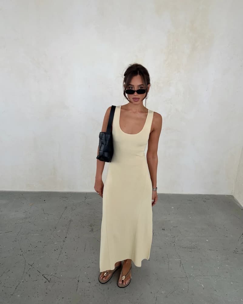 WWW wheat midi dress - Image 1