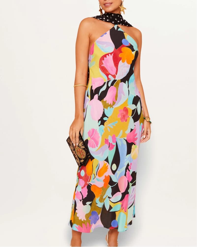 RIXO Hayley Silk Midi Dress - Image 1