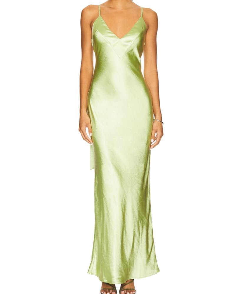 Green Silk Maxi Dress - Image 1