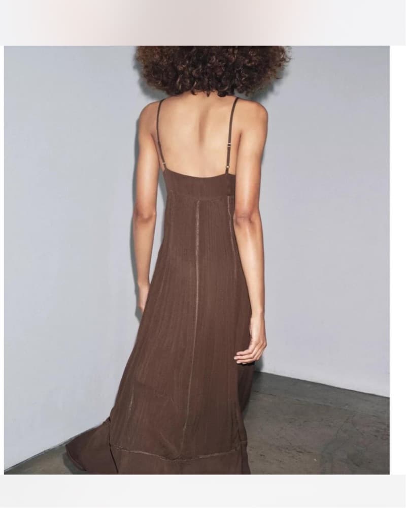 Zara brown bead midi/maxi dress - Image 3