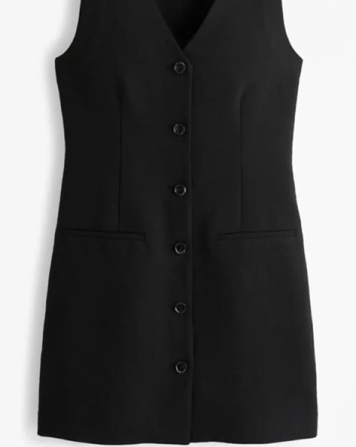 Abercrombie Black Button-Up Dress - Image 1