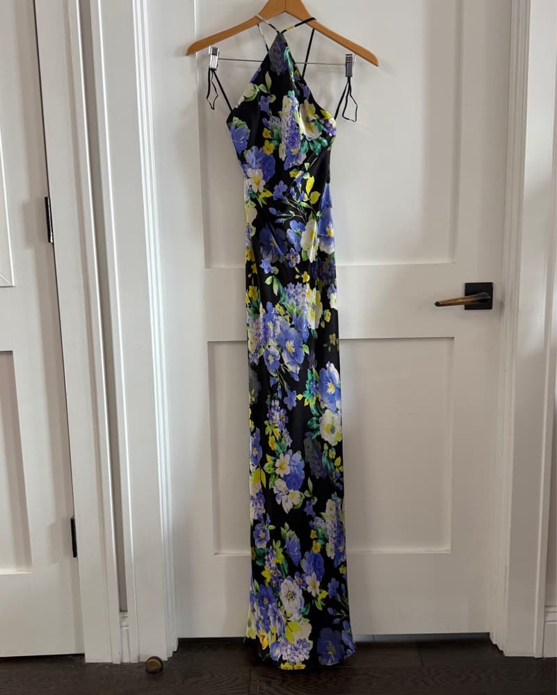 Line & Dot Floral Open Back Halter  - Image 5