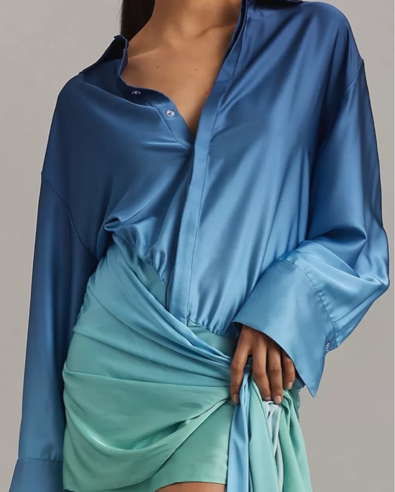 Blue Bardot Mini Dress - Image 1