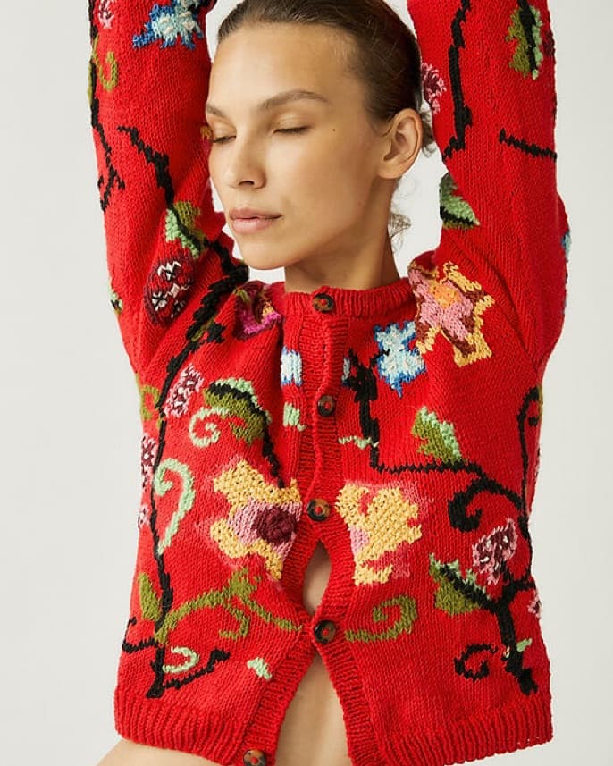 TACH Kamba Hand Knitted Floral Cardigan - Image 2