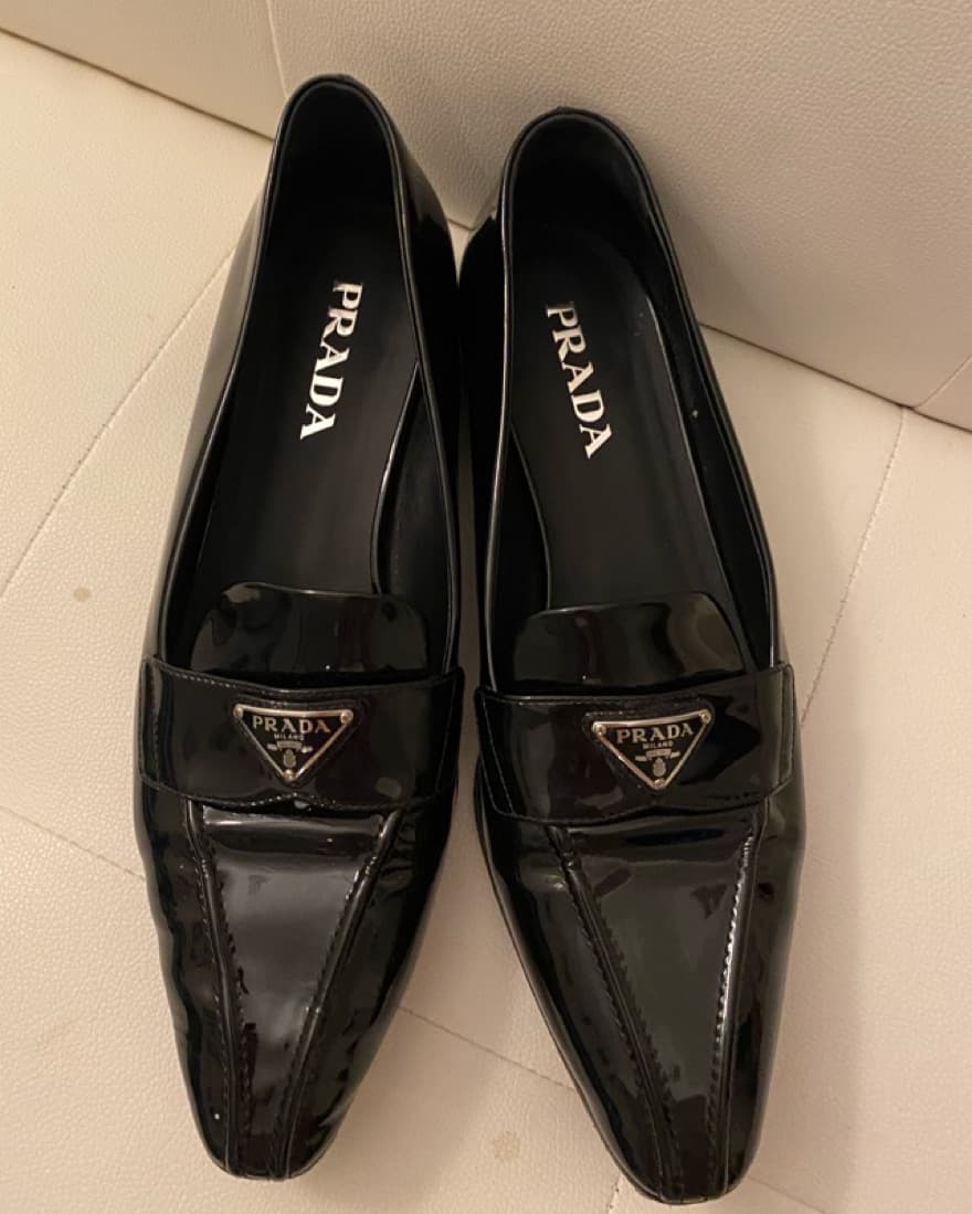 Prada Black Patent Leather Loafers - Image 1