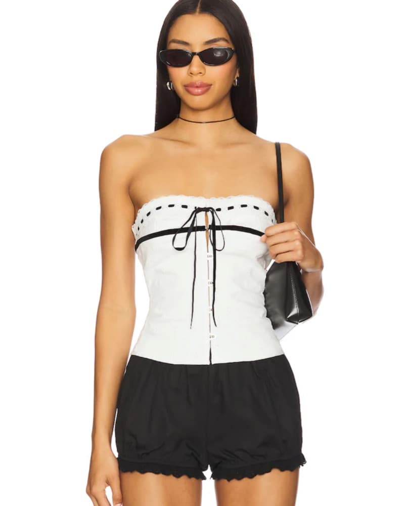 With Jean Sabrin Corset Top White - Image 2