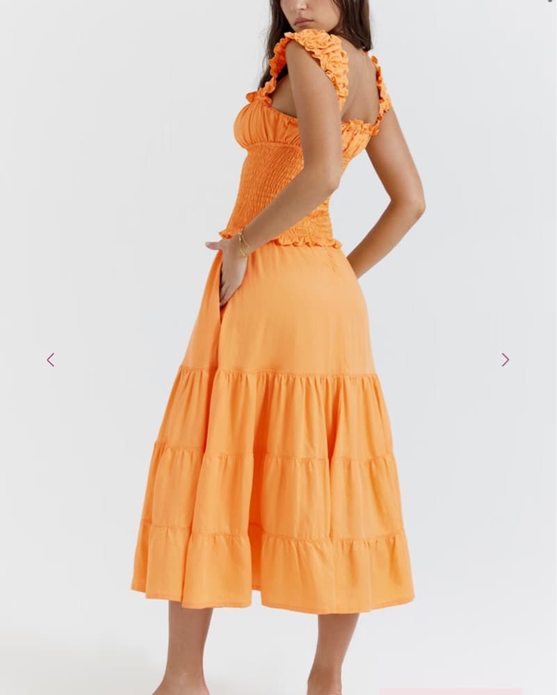 House of CB Orange Phedra Midi Sundress  - Image 3