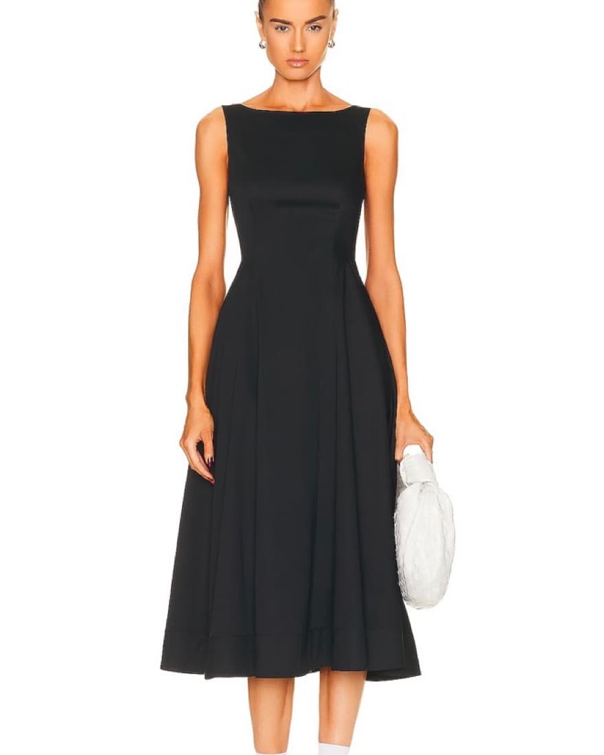Helsa Sateen Midi Dress - Image 1