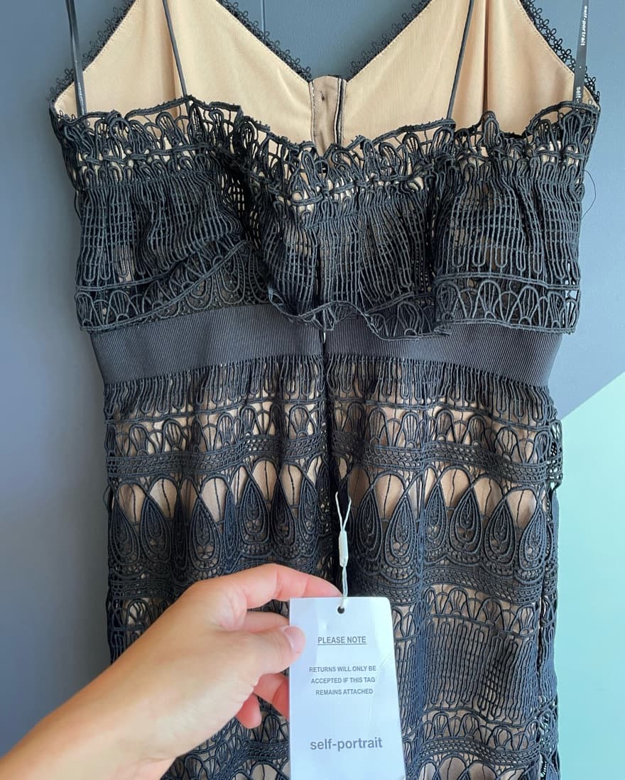Self Portrait Black Lace Maxi Dress - Image 6