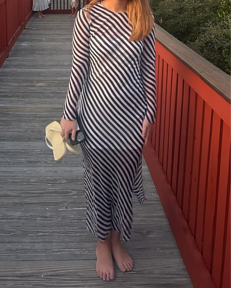 Jcrew Striped Sheer Dress - Image 2