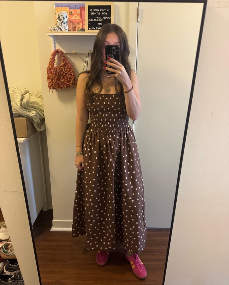 Polka Dot Midi Dress - Image 1