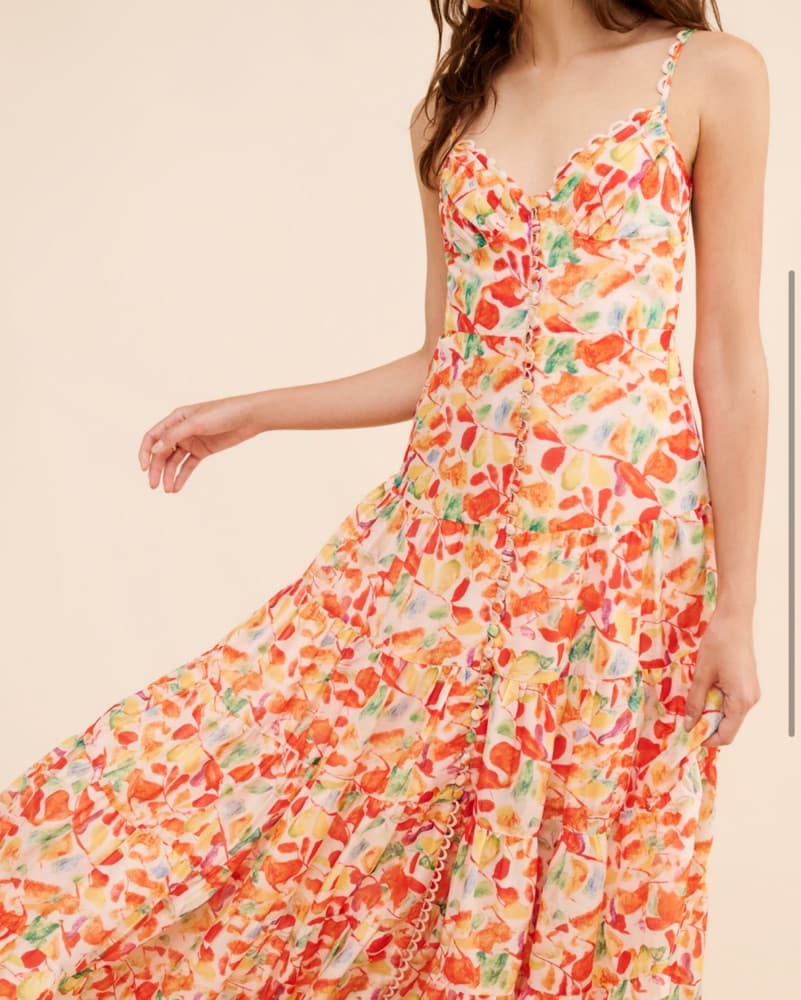 Astr Tazia Maxi Dress In Orange Floral - Image 3