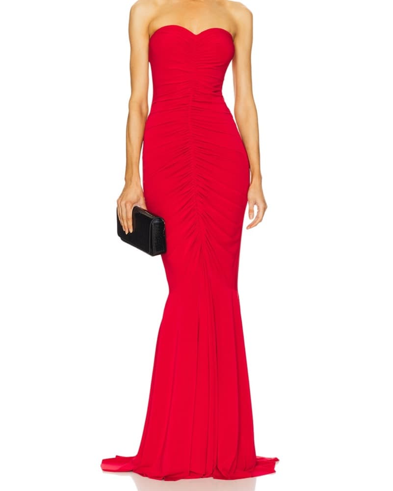 Norma Kamali Red Fishtail Dress - Image 1