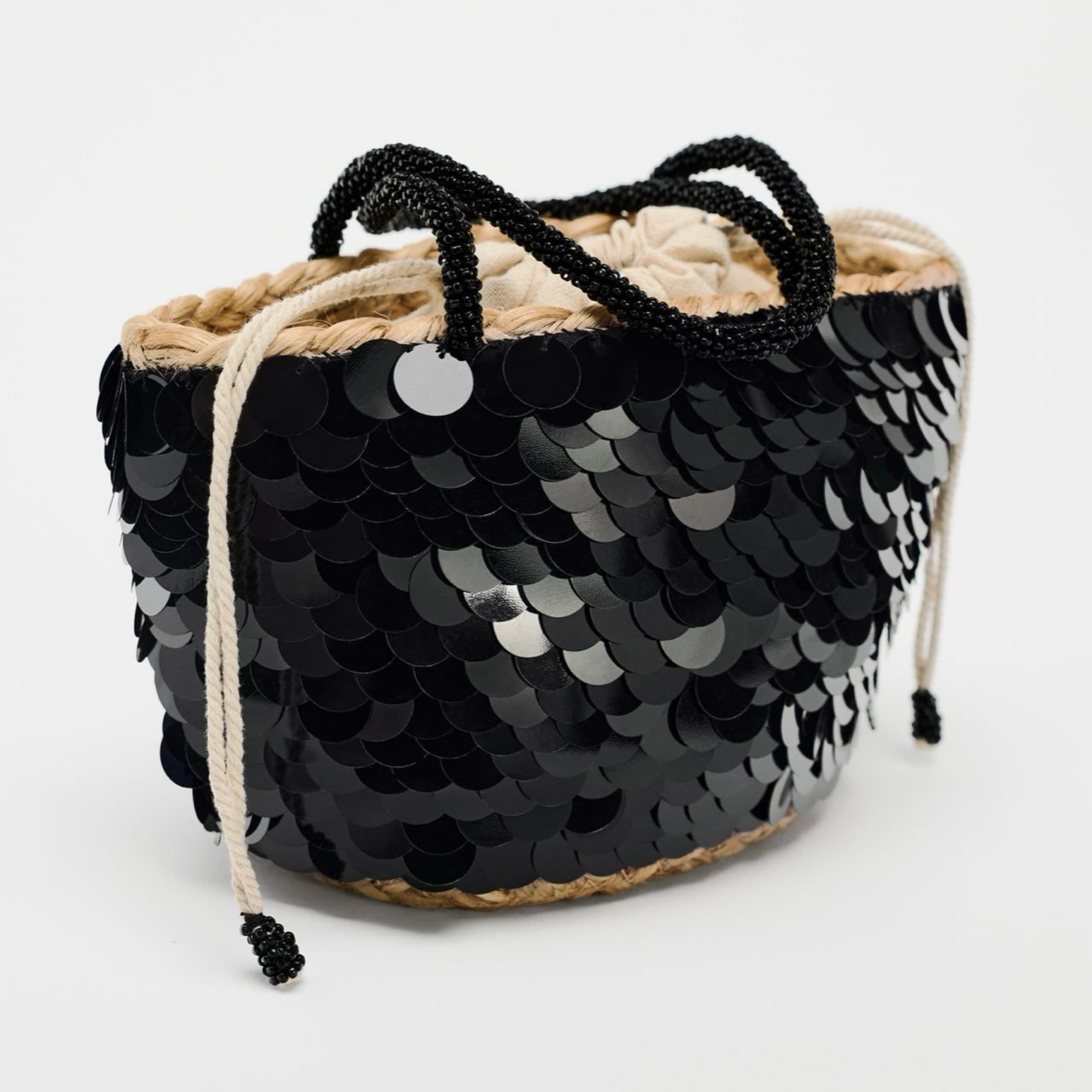 Sequin Mini Basket Bag - Image 1