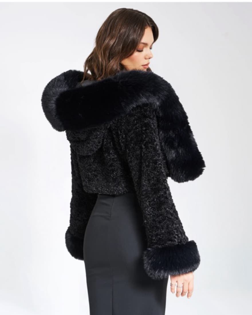 Miss Circle Kali Faux Fur Hooded Jacket - Image 3