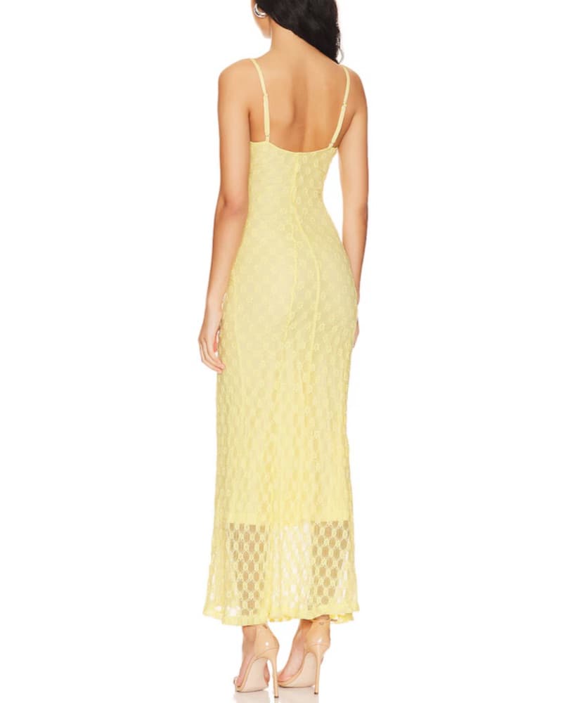 Yellow Bardot Adoni Mesh Maxi Dress - Image 3