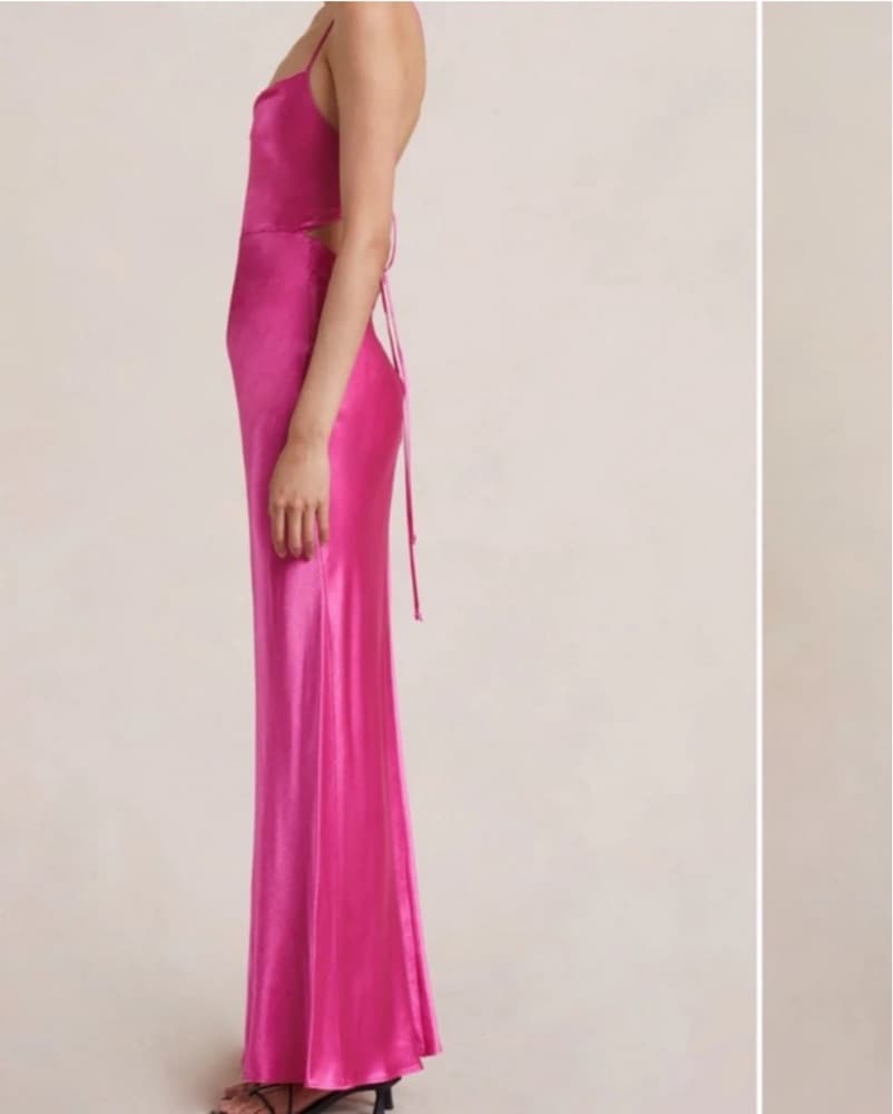 Bec n Bridge Hot Pink Satin Maxi Dress 2 petite size  - Image 5