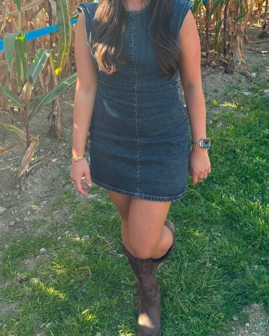 Zara Denim Mini Dress - Image 1