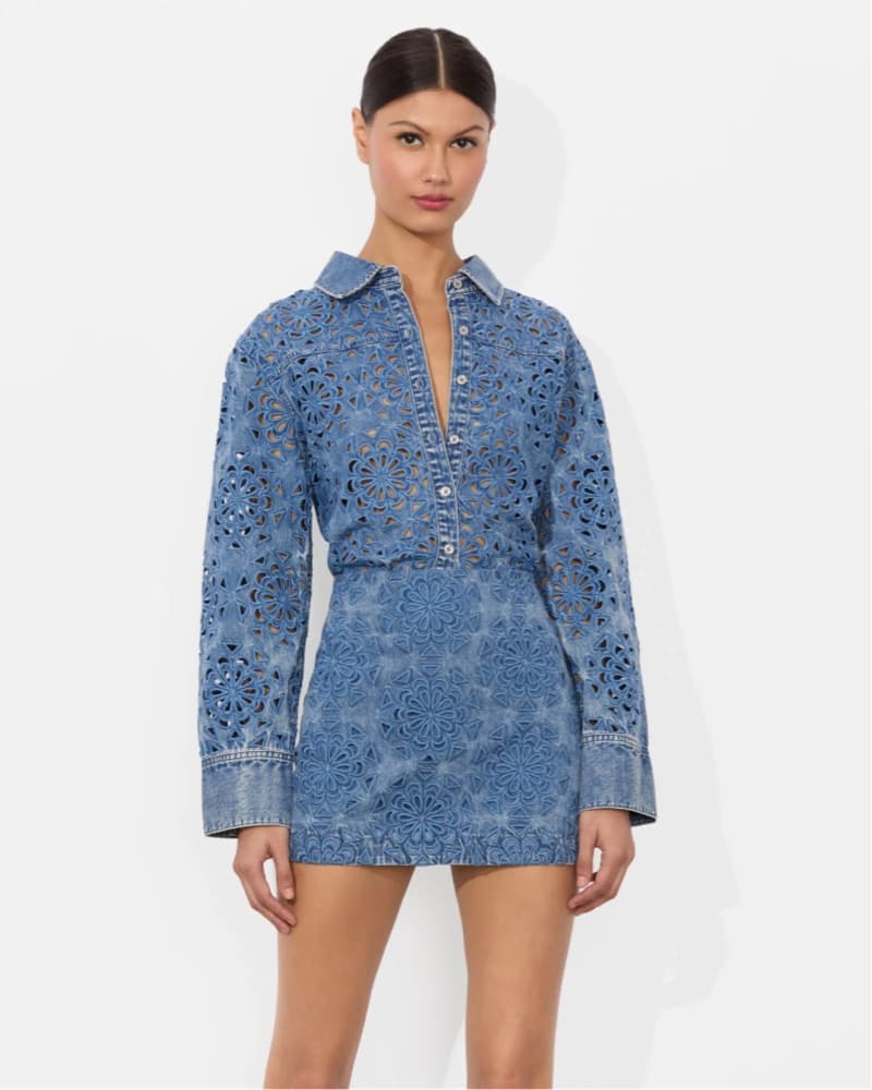Alice And olivia mini Rubi Denim Skirt - Image 1