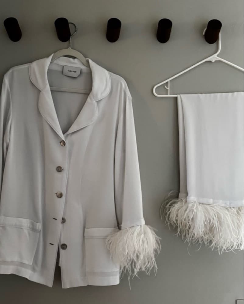 Sleeper White Feather Trim Pajama Set - Image 2