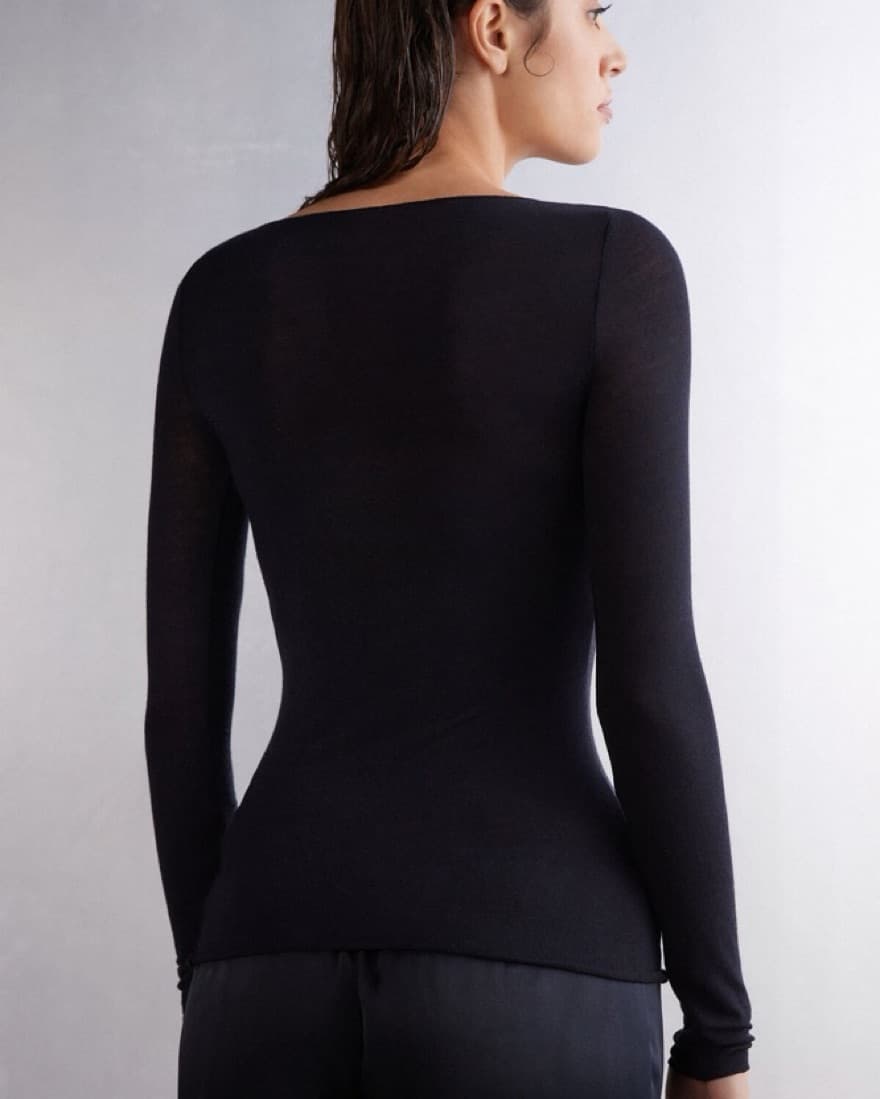 Intimissimi Boat Neck Modal Cashmere Top - Image 2