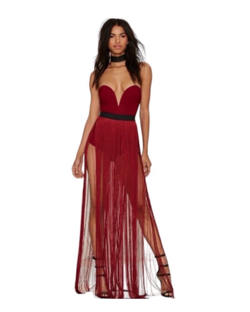 Rare London Fringe Bodysuit Medium - Image 1