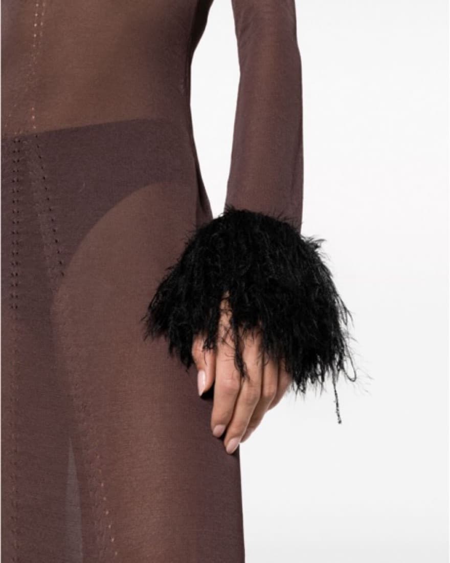 MARINE SERRE Sheer Knit Maxi Dress - Image 4