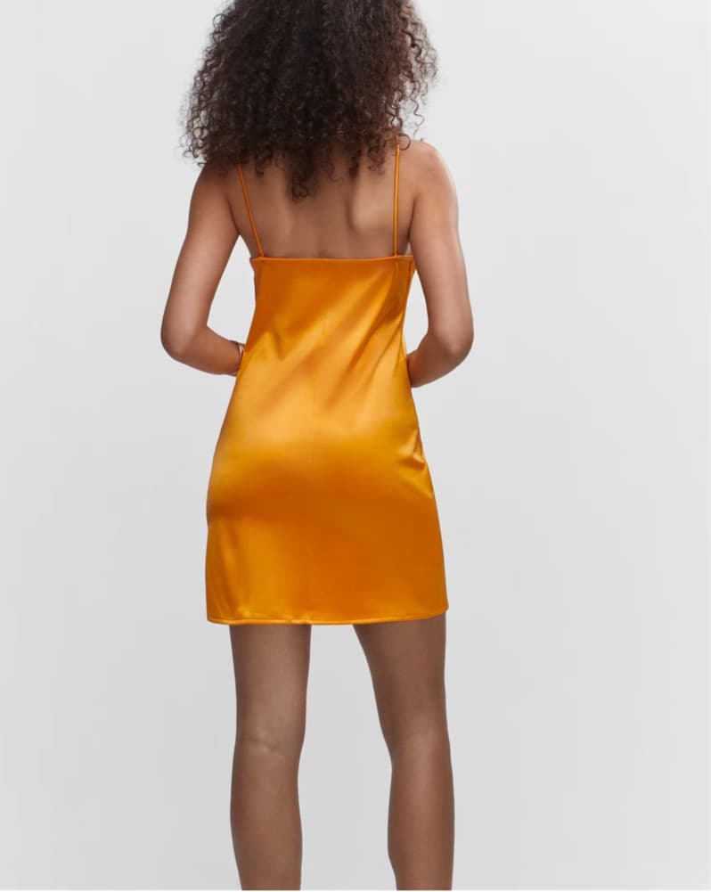 Mango Short Satin Dress - Image 2