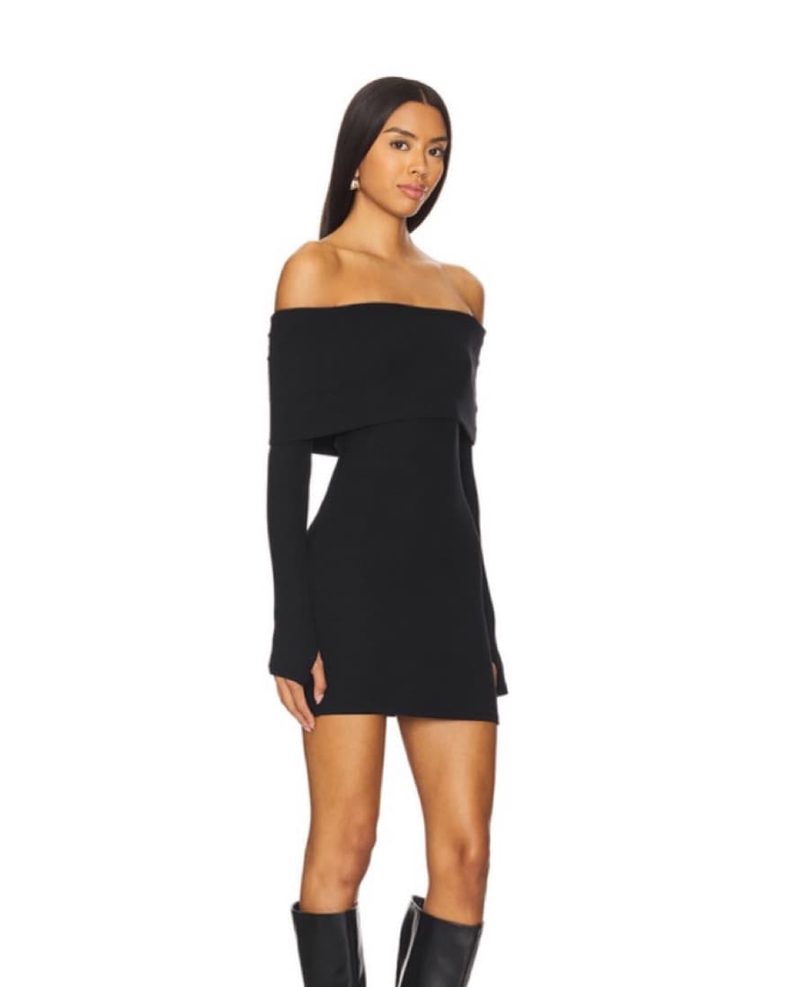 Black Off The Shoulder Dress - Image 3