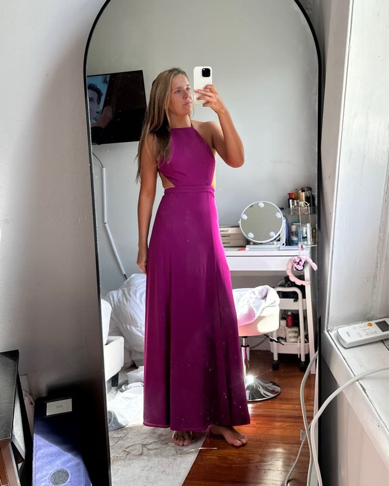 Elegant Fuchsia Halter Dress - Image 1