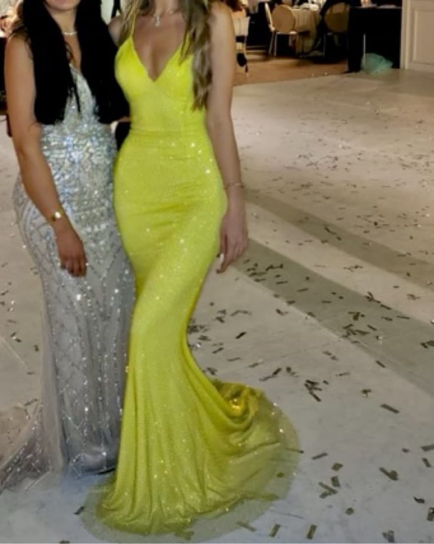 Yellw Diamante Gown - Image 4