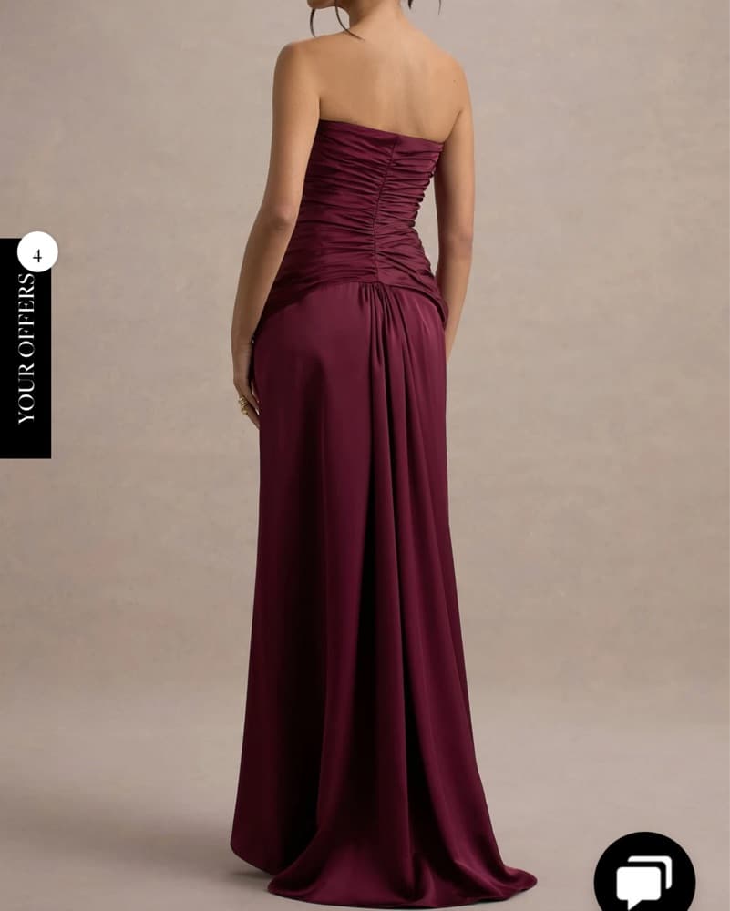Plum/Burgundy Satin Corset Maxi Dress  - Image 2