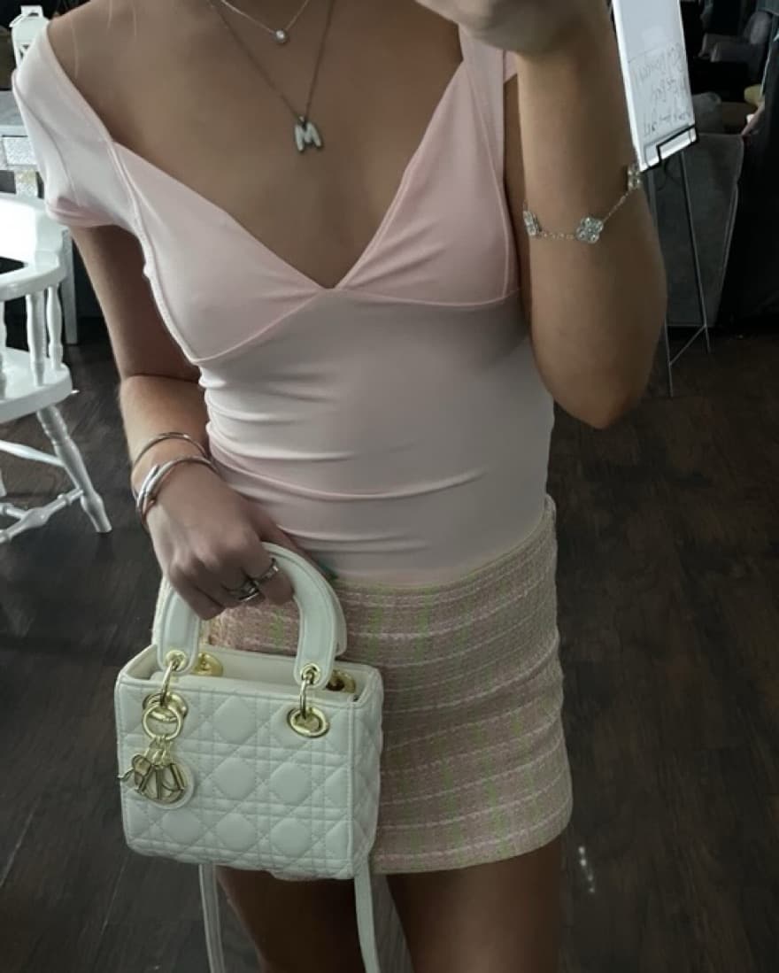 tweed pink and green skort  - Image 1