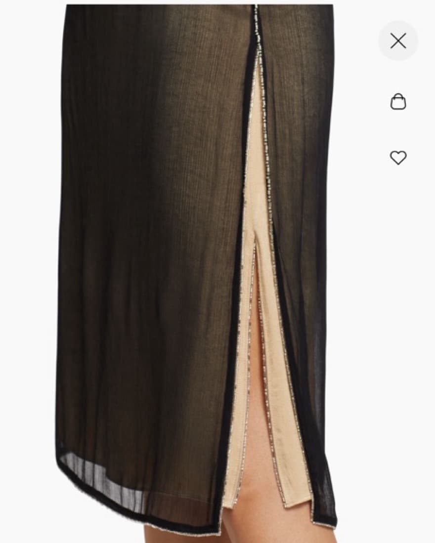 Vince Beaded Boarder Sheer Skirt - Image 3