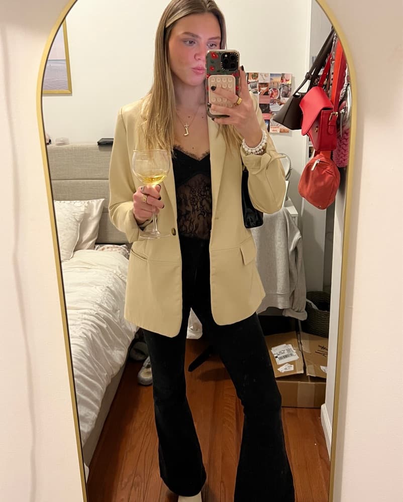 Zara Tan Oversized Blazer - Image 1