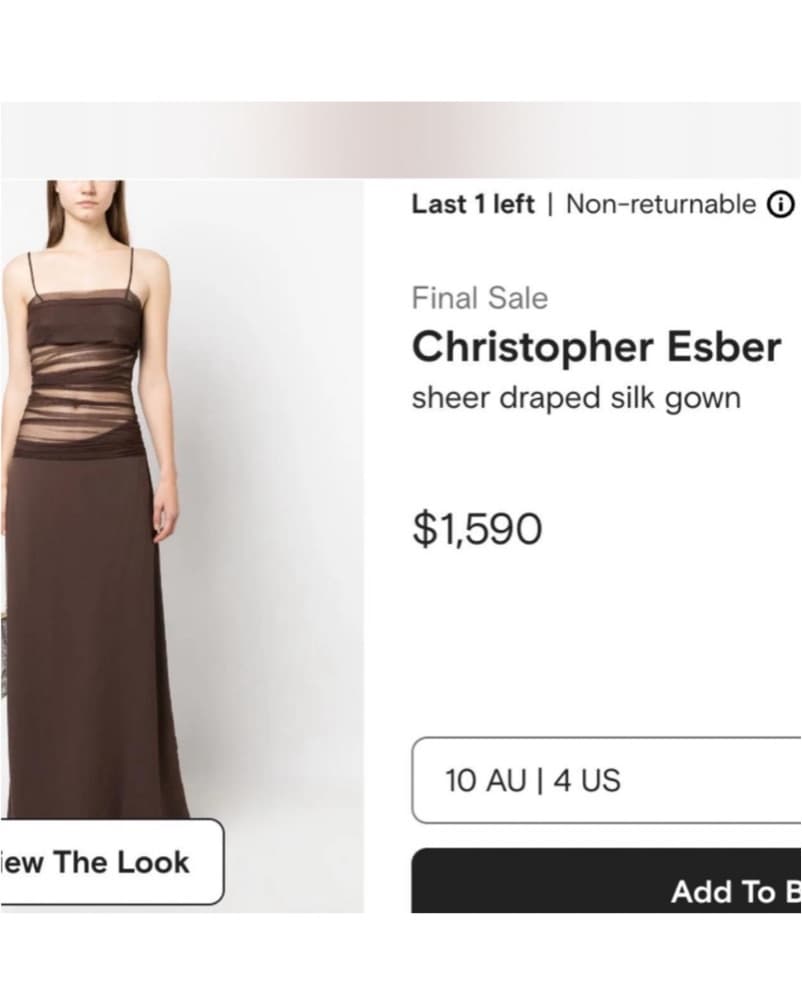 Christopher Esber Chocolate Gown - Image 5