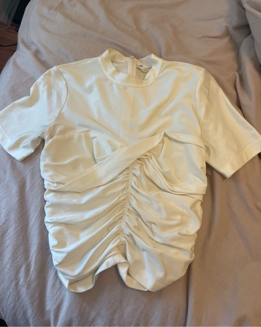 Alexander Wang Off-white Ruched Tshirt - Image 4