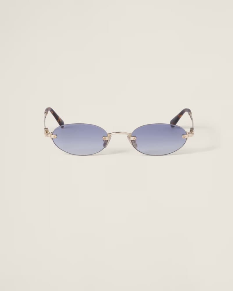 Miu Miu Logo Oval Sunglasses - Image 2