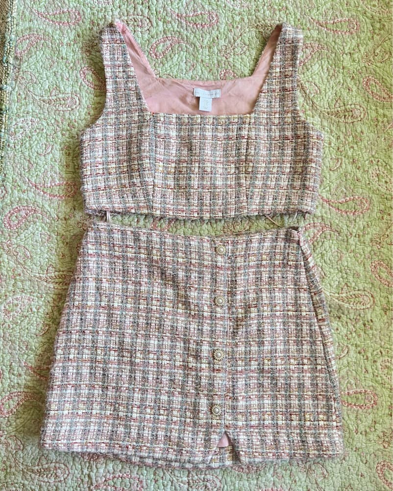 Chic Tweed Mini Dress Set - Image 4