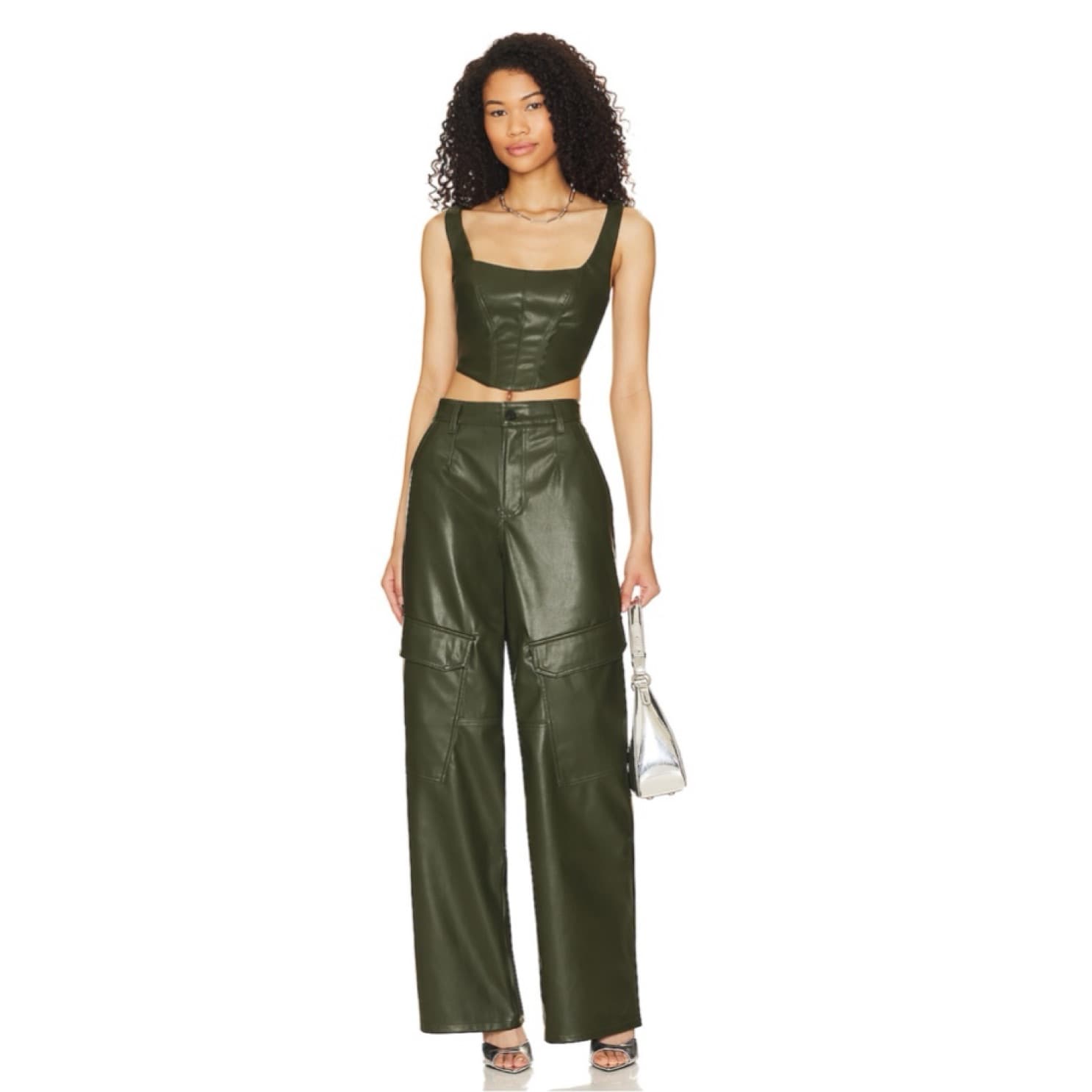 Olive Green Cargo Pants Set  - Image 1