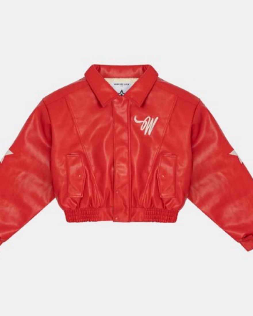 Wish Me Luck Red Vintage Bomber  - Image 1