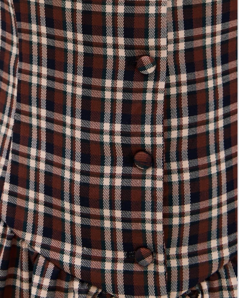Holiday Dress Plaid Button-Down Dress - Image 3