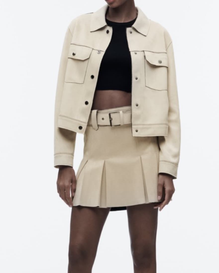 Mini Skirt With Belt & Jacket Set  - Image 1