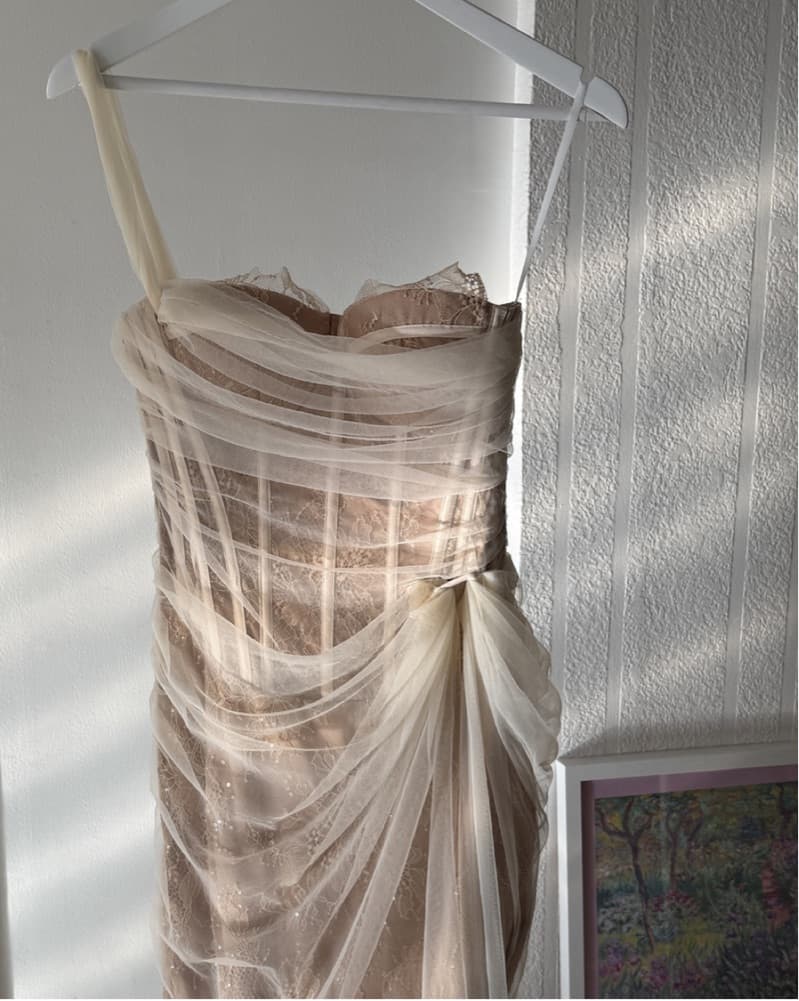 Miss Rosier Elegant Lace Overlay dress - Image 1