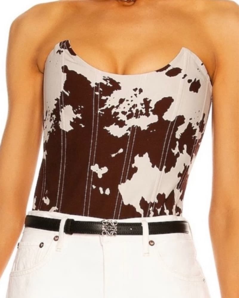 Miaou Cow Print Corset Top  - Image 1