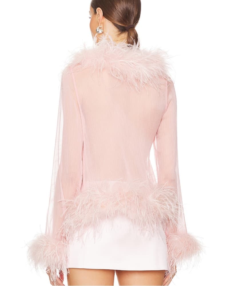Bubish  Feathered Pink Top - Image 2