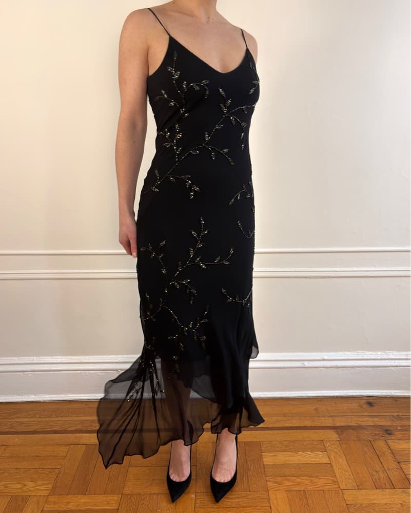 Vintage Sue Wong Embroidered Silk Dress - Image 1